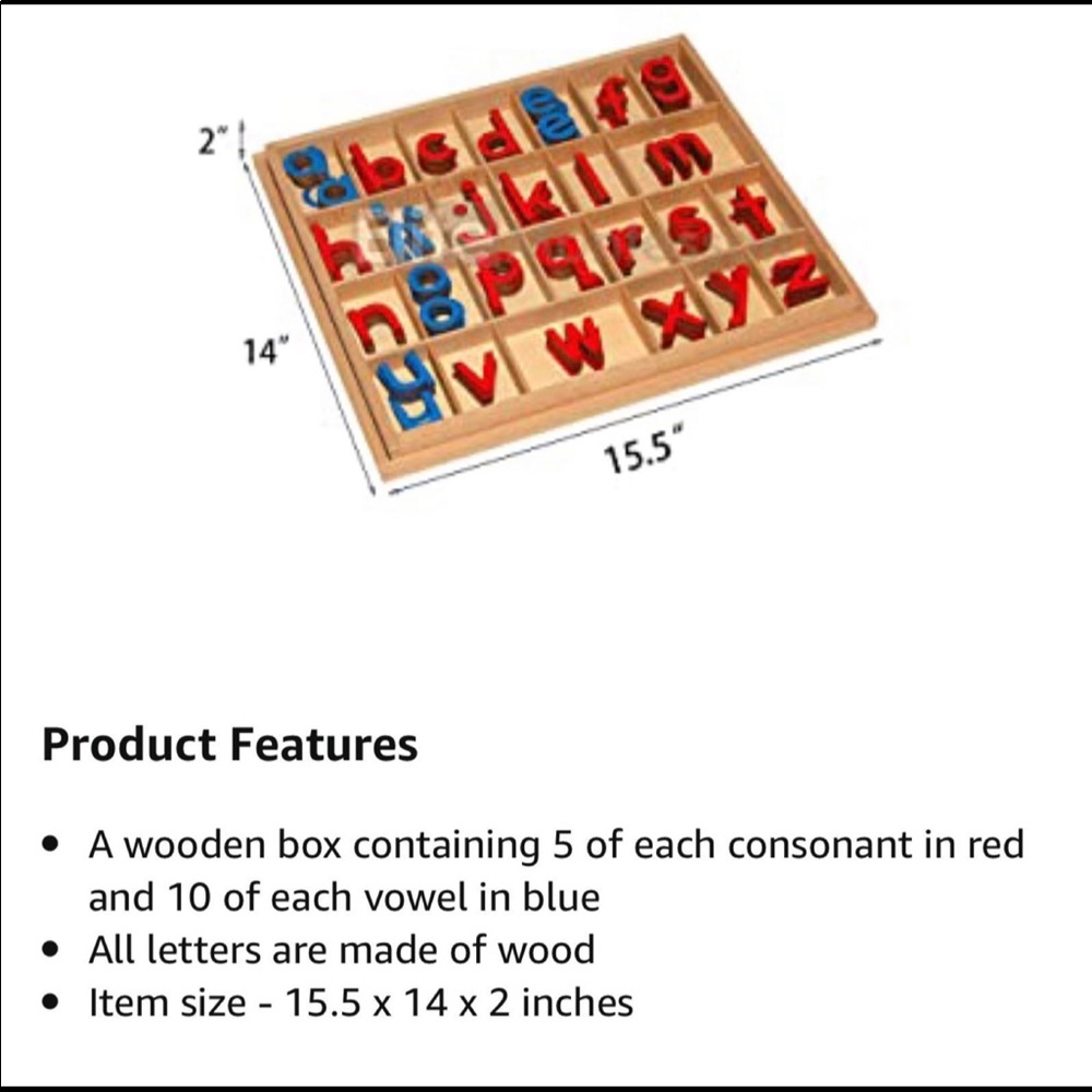 Elite montessori moveable alphabet